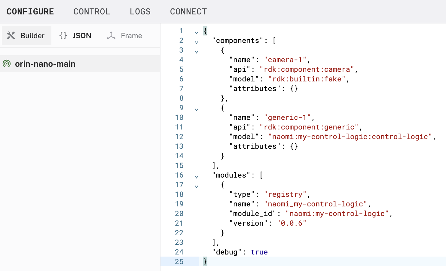 Configuration builder UI